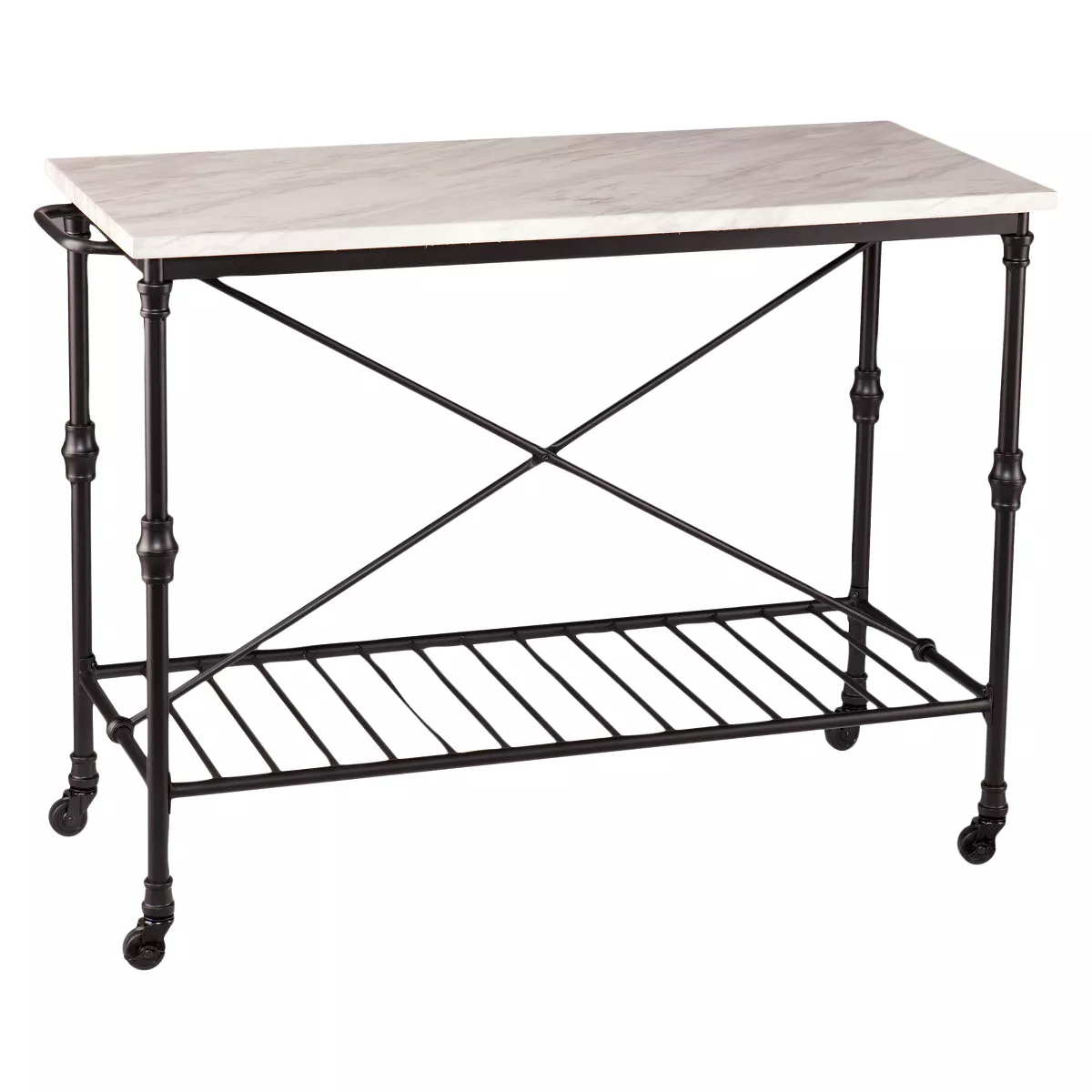 Morley Kitchen Island - Matte Black - Aiden Lane