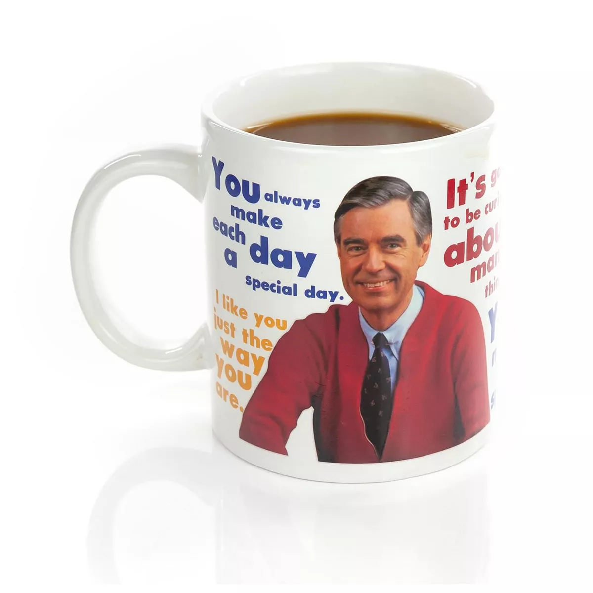 Surreal Entertainment Mister Rogers Sweater Changing Mug | Sweater Changes With Heat | Holds 16 Ounces