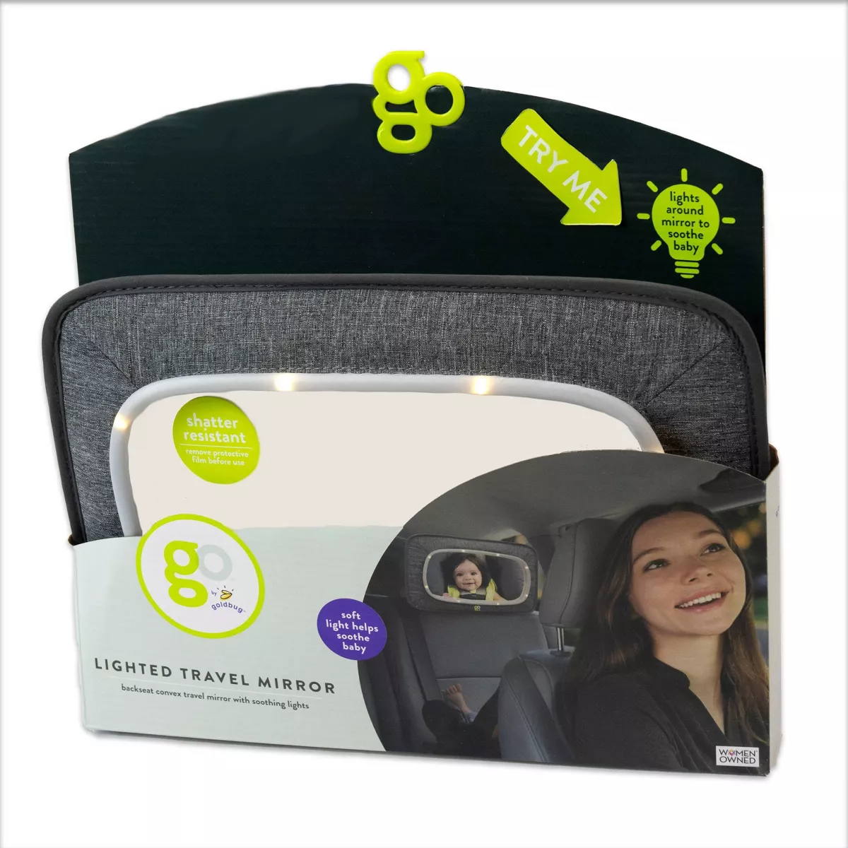 GO By Goldbug Light Up Mirror For Rear And Forward Facing Car Seats