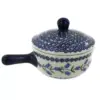 Blue Rose Polish Pottery Tulip Sauce Pot with Lid
