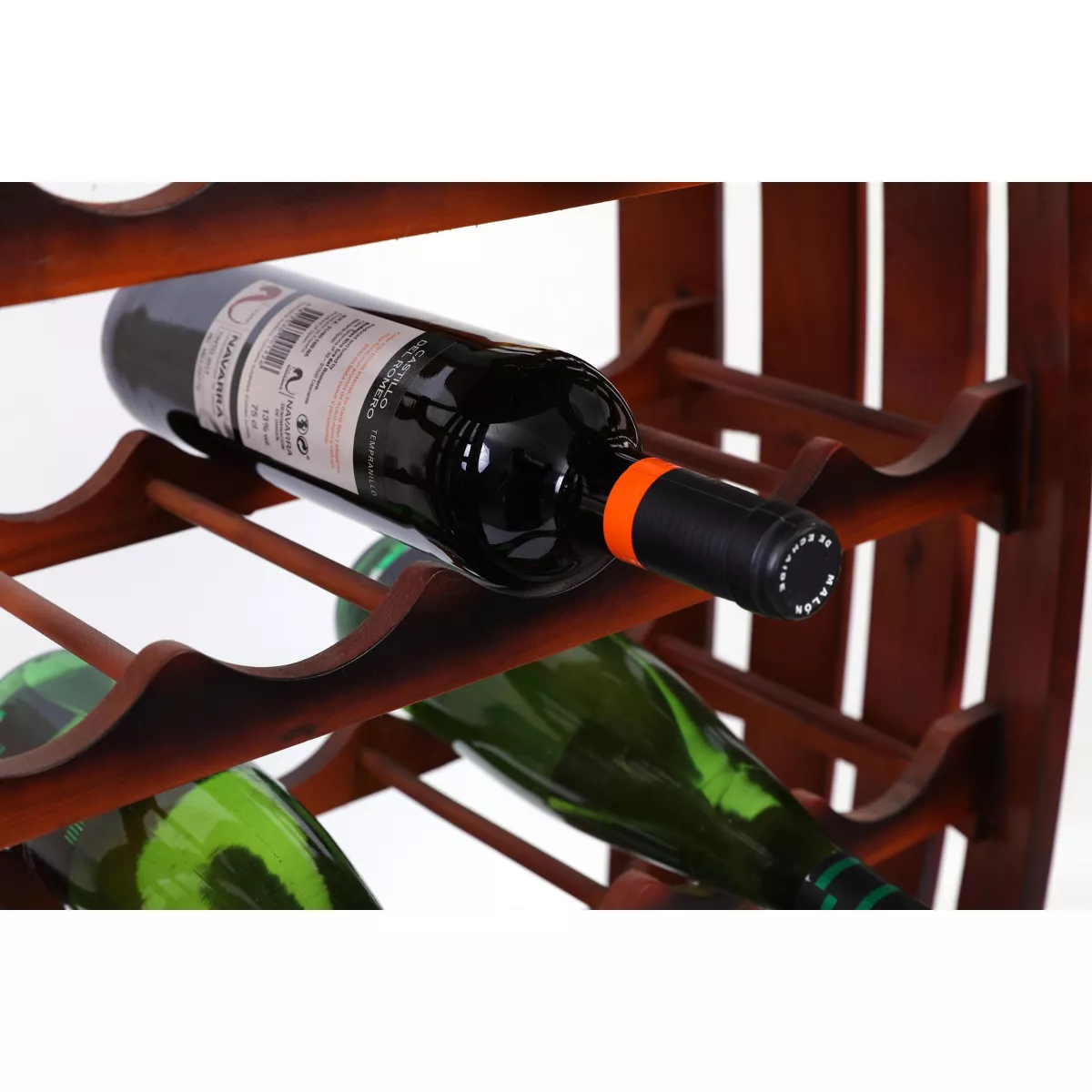 Vintiquewise Rustic Barrel Shaped Wooden Wine Rack for 23 Bottles
