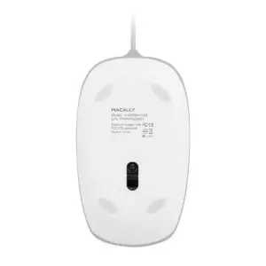 Macally Wired USB-A Optical Mouse With Smooth Soft Keys and Scroll Wheel