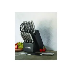 Farberware Edgekeeper 13 Piece Self Sharpening StainlessSteel Hollow Handle Knife Block Set