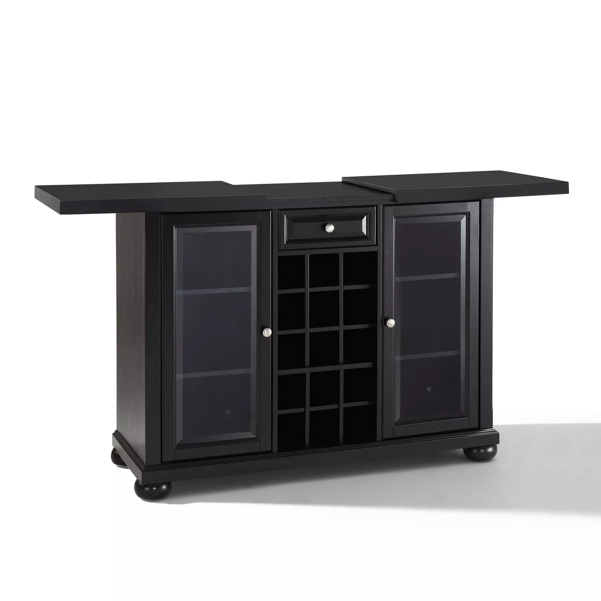 Alexandria Sliding Top Bar Cabinet Black - Crosley