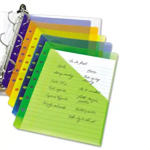 Avery Small Binder Pockets Standard 7-Hole Punched Assorted 5 1/2 x 9 1/4 5/Pack 75307