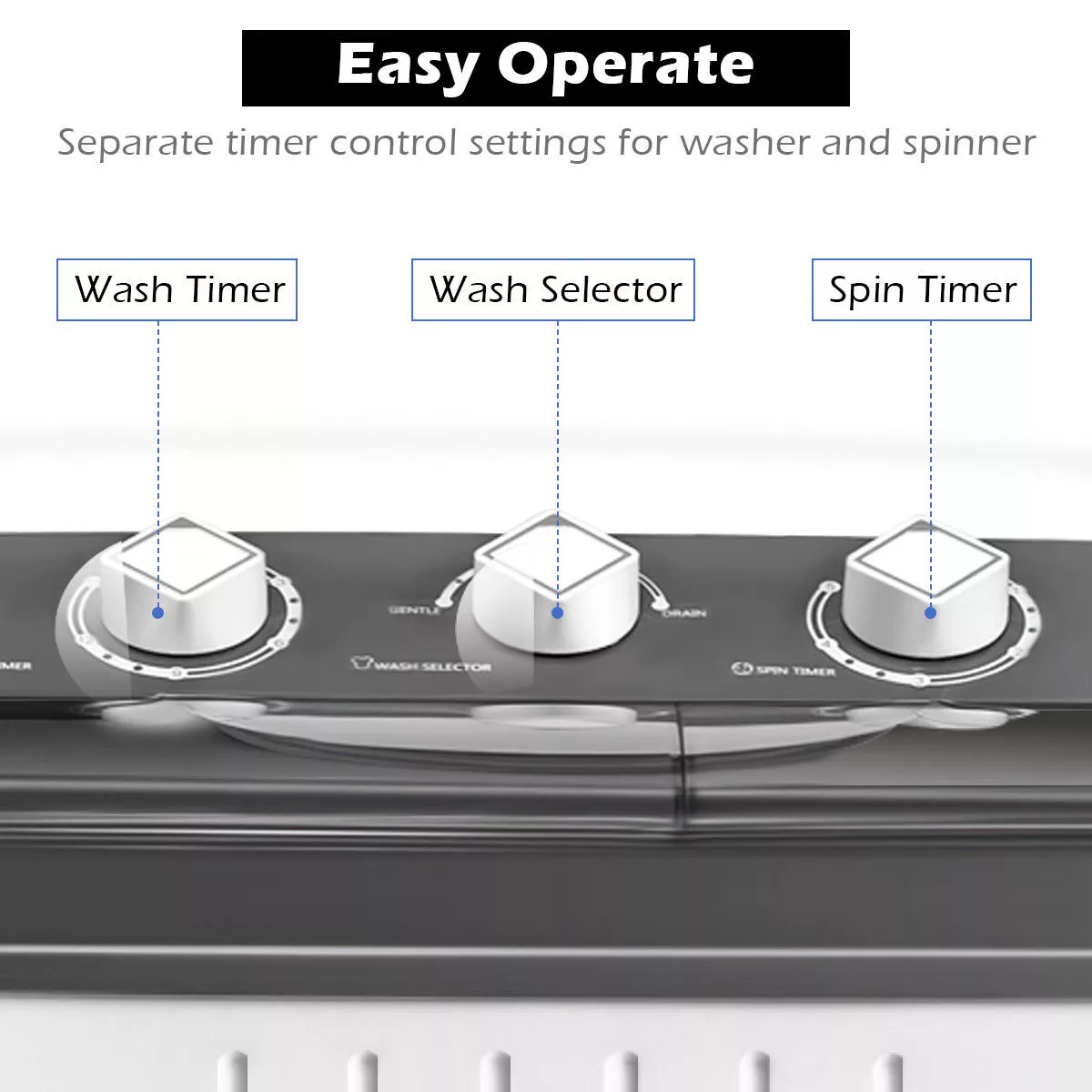 Costway Portable Mini Compact Twin Tub 20Lbs Total Washing Machine Washer Spain spinner