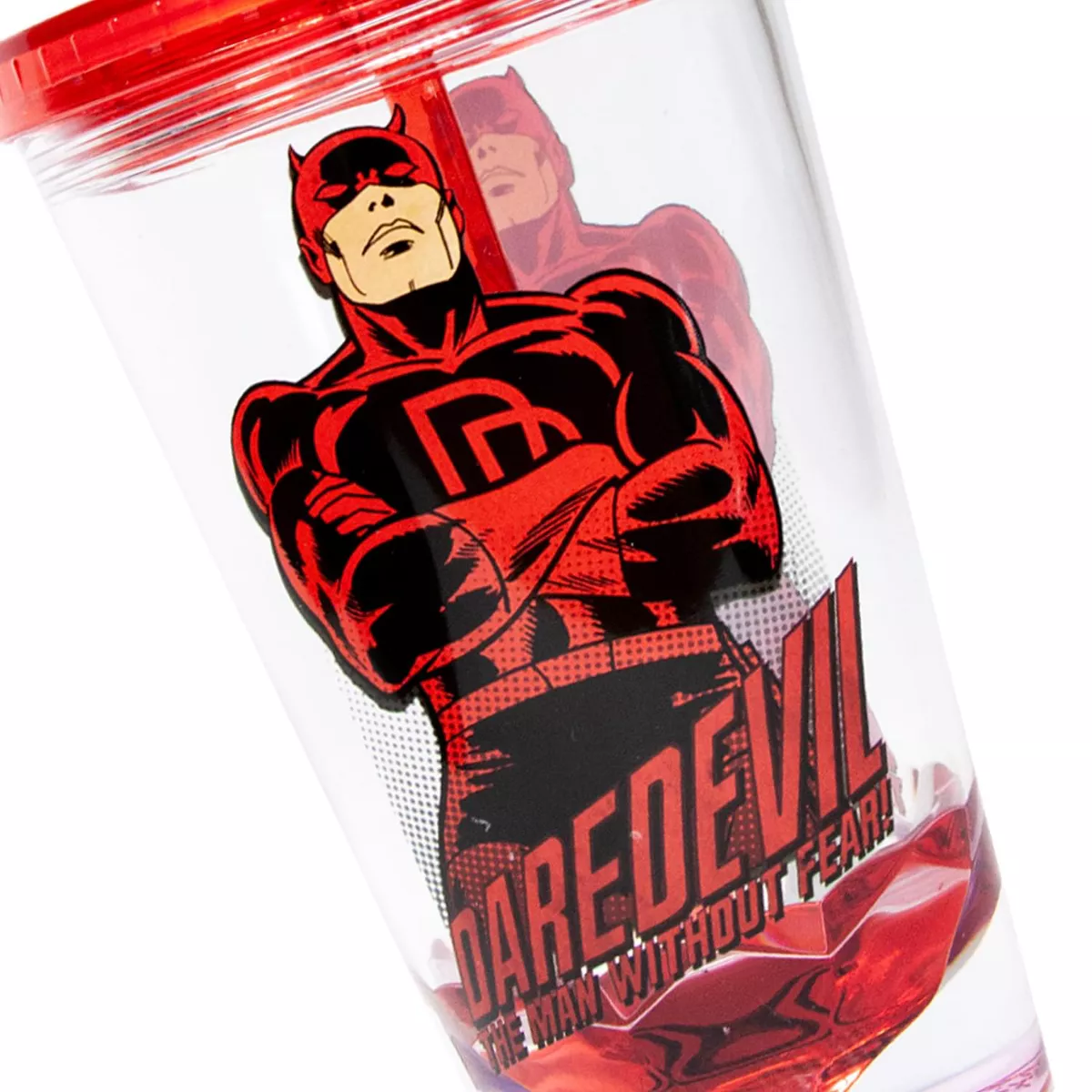 Just Funky OFFICIAL Daredevil Tumbler With Straw | Feat. Dardevil's Hero Pose | Holds 18 OZ