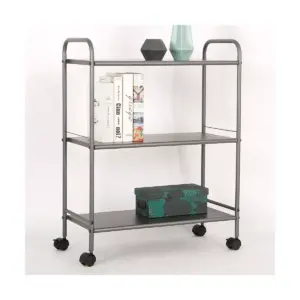 3 Shelf Wide Utility Storage Cart Gray - Room Essentials™