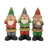 Sunnydaze Three Wise Garden Gnomes Hear, Speak, See No Evil Indoor/Outdoor Lawn Statue Set - 12" H - 3-Piece Set