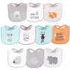 Hudson Baby Unisex Baby Cotton Terry Drooler Bibs with Fiber Filling, Neutral Woodland, One Size