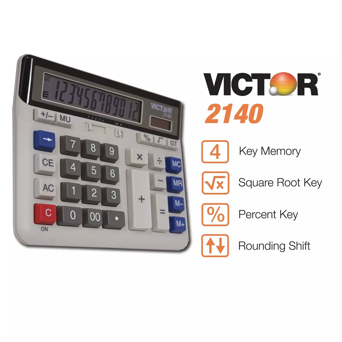 Victor 2140 Desktop Business Calculator 12-Digit LCD