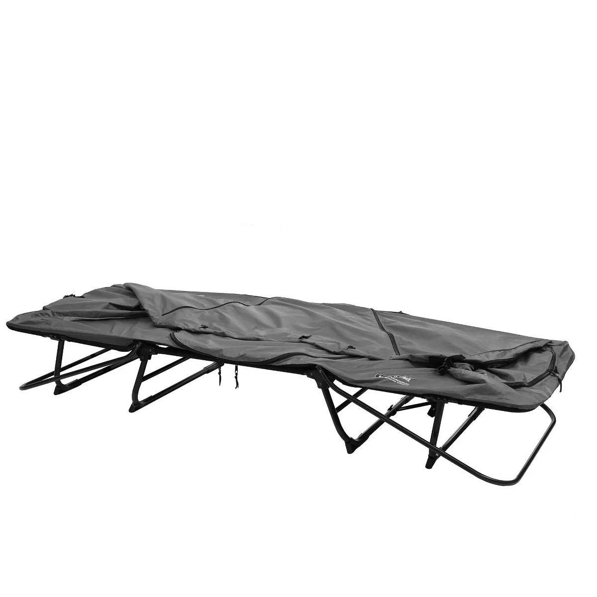 Kamp-Rite Original Portable Cot, Versatile Design Converts into Cot, Chair, or Tent w/ Easy Setup, Waterproof Rainfly & Carry Bag Included, Gray