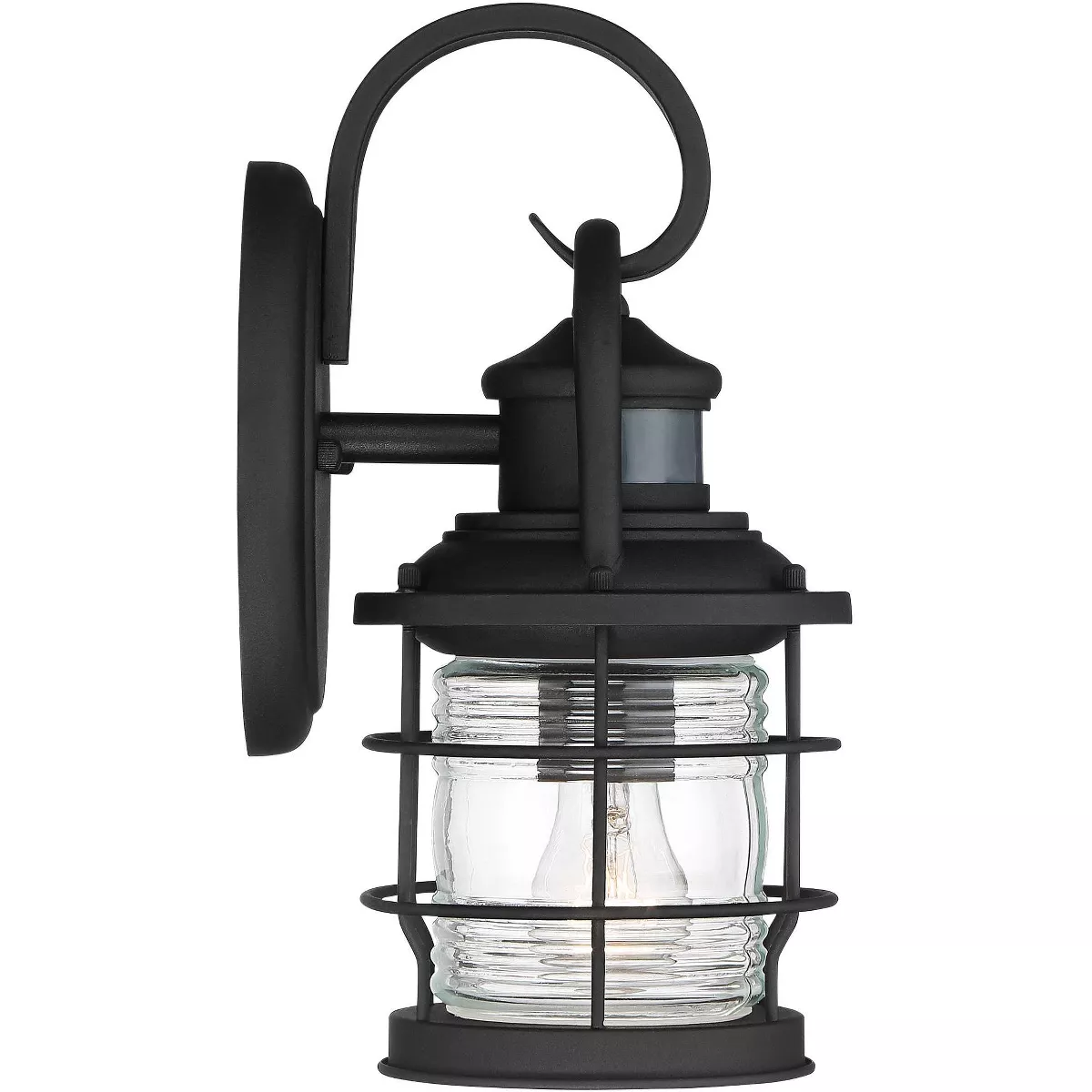 John Timberland Nautical Outdoor Wall Light Fixture Textured Black Cage 12