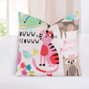 Crayola Purrty Cat Throw Pillow - Pink (17