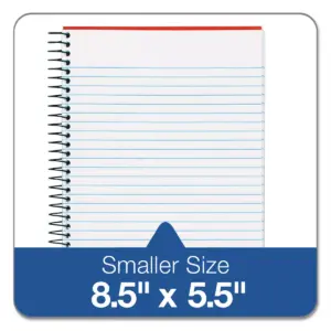 Tops Classified Colors Notebook Red Cover 5 1/2 x 8 1/2 White 100 Sheets 73505