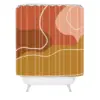 June Journal Abstract Organic Shapes in Zen Shower Curtain Brown - Deny Designs