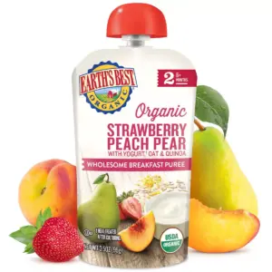 Earth's Best Organic Strawberry Peach Pear Wholesome Breakfast Baby Food Puree - 3.5oz