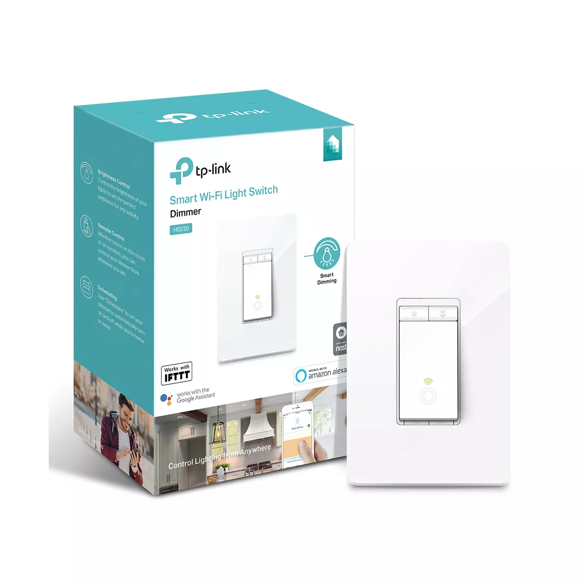 TP-Link Smart Wi-Fi Light Switch, Dimmer (HS220)