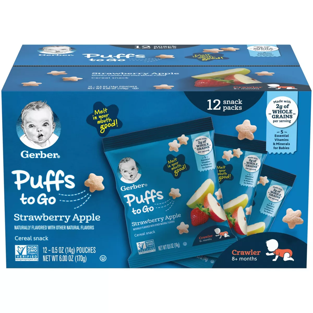 Gerber Puffs Strawberry Apple Baby Snacks - 12ct/0.5oz Each