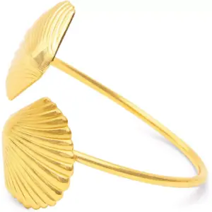 Set of 12 Scallop Beach Seashell Gold Napkin Rings Holder for Dinner Table Wedding Event, 1.7 inches