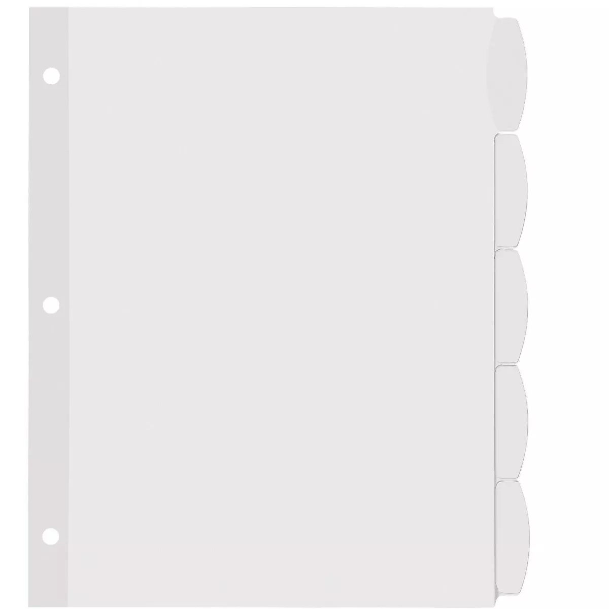 Avery Easy Peel White Label Tab Dividers 5-Tab 6/PK White 14432