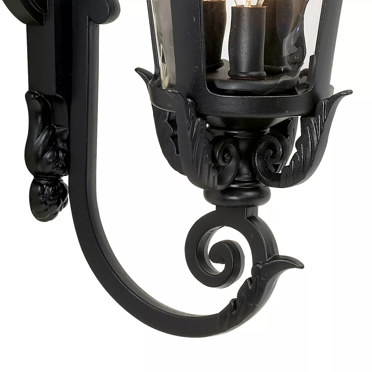 John Timberland Mediterranean Outdoor Wall Light Fixture Black Scroll Arm 21 1/2