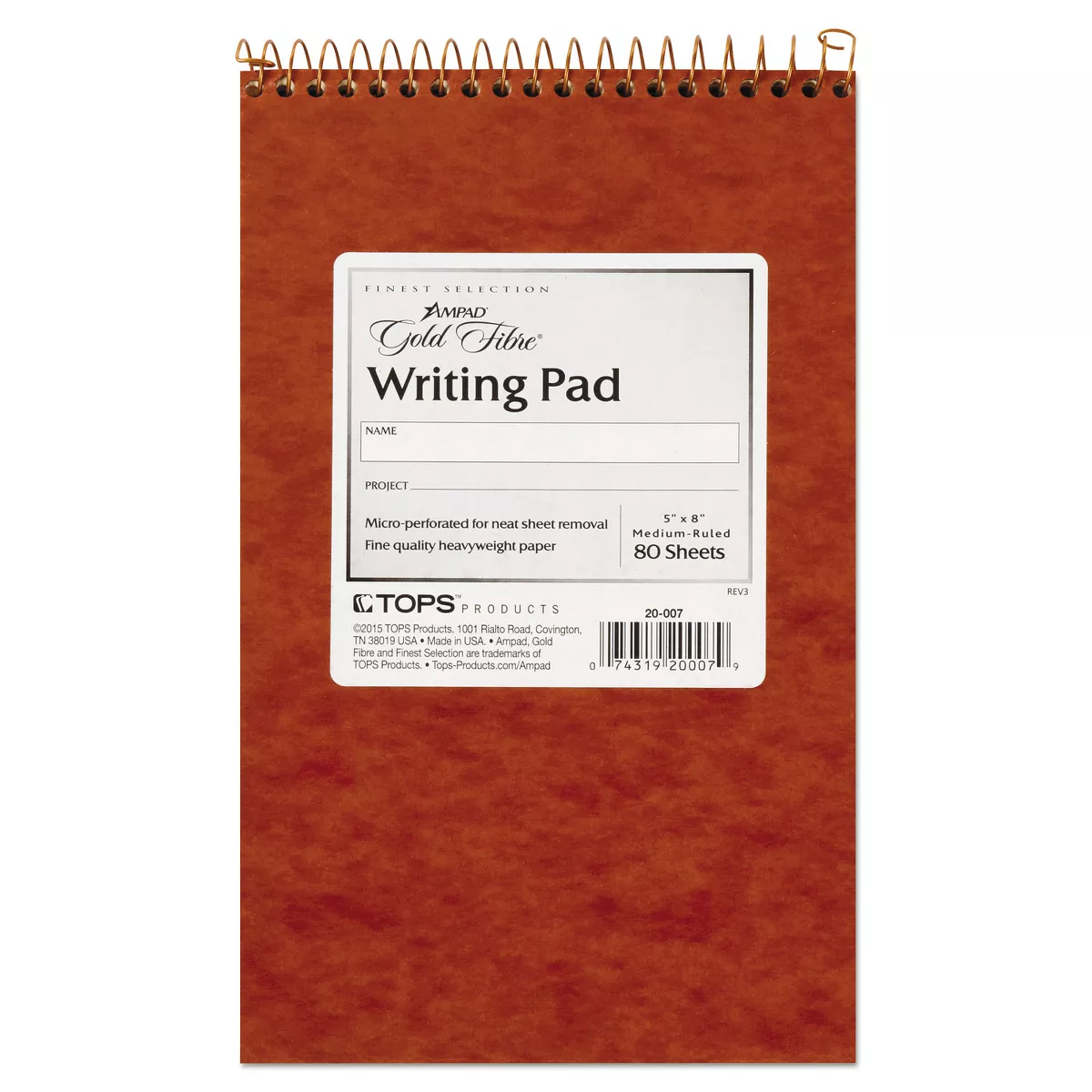 Ampad Gold Fibre Retro Wirebound Writing Pad College/Medium 5 x 8 Ivory 80 Sheets 20007