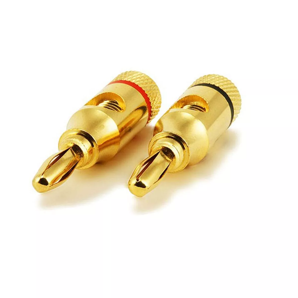 Monoprice 1 PAIR OF High-Quality Gold Plated Speaker Banana Plugs, Open Screw Type