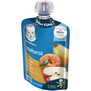 Gerber Toddler Apple Pear Peach Baby Food Pouch - 3.5oz