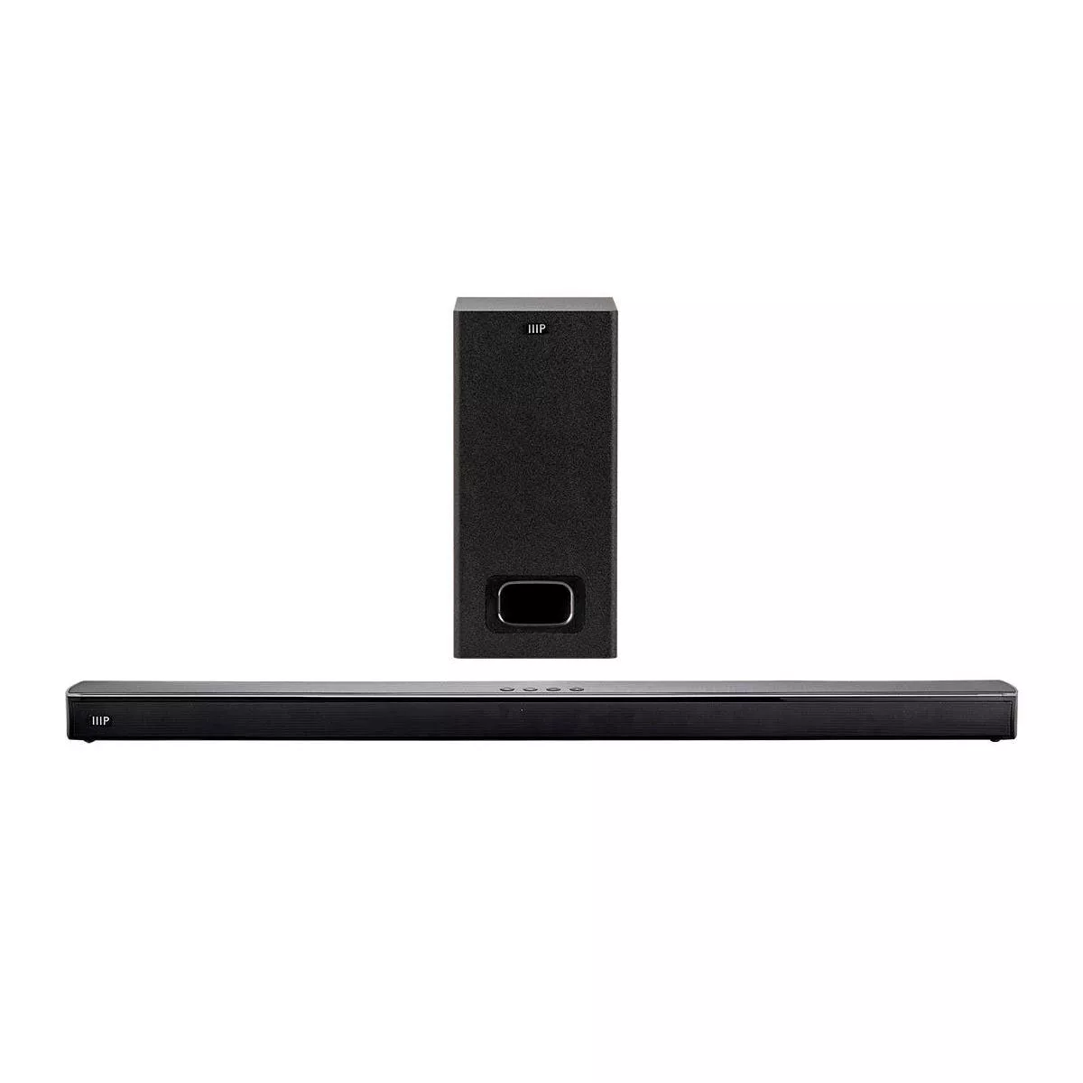 Monoprice SB-200SW Premium Slim Soundbar With Wireless Subwoofer HDMI ARC, Bluetooth, Optical, And Coax Inputs