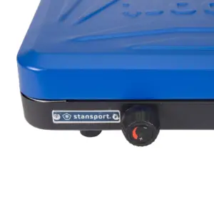 Stansport Double Burner Stove Piezo Ignition With Drip Pan Blue