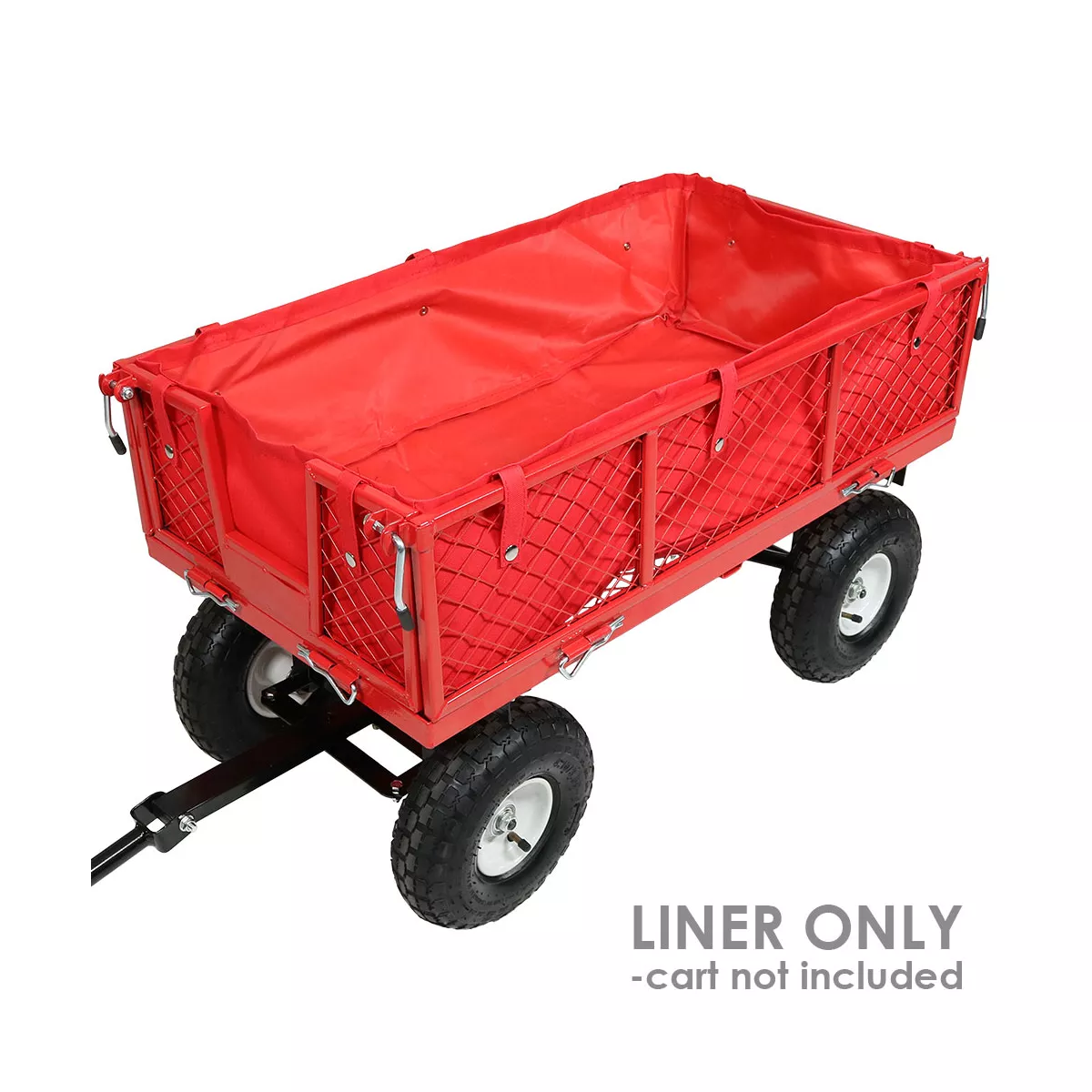 Sunnydaze Outdoor Lawn and Garden Weather-Resistant Heavy-Duty Polyester Utility Wagon Cart Protective Liner - Red