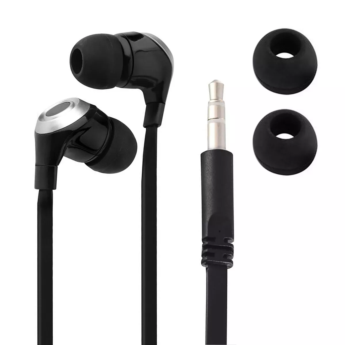 INSTEN 3.5mm In-Ear Stereo Headset, Black / Silver