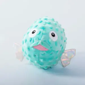 PetShop by Fringe Studio Puffed Up Puffer Fish Dog Toy
