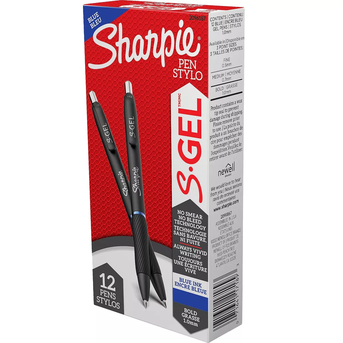 Sharpie S-Gel™ S-Gel Retractable Gel Pen, Bold 1 mm, Blue Ink 2096187