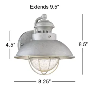 John Timberland Industrial Farmhouse Outdoor Barn Light Fixture LED Galvanized 8 1/2