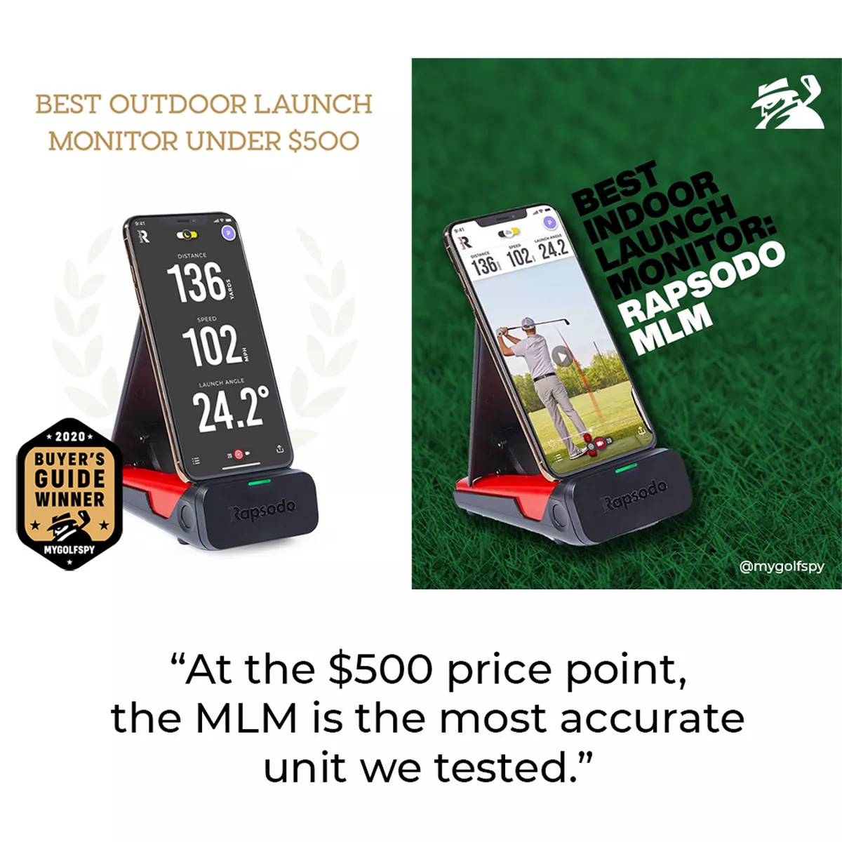 Rapsodo Mobile Launch Monitor for Golf Indoor and Outdoor Use with GPS Satellite View and Professional Level Accuracy, iPhone & iPad Only