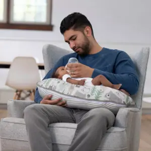 Boppy Organic Fabric Nursing Pillow Cover - Taupe Bear Family