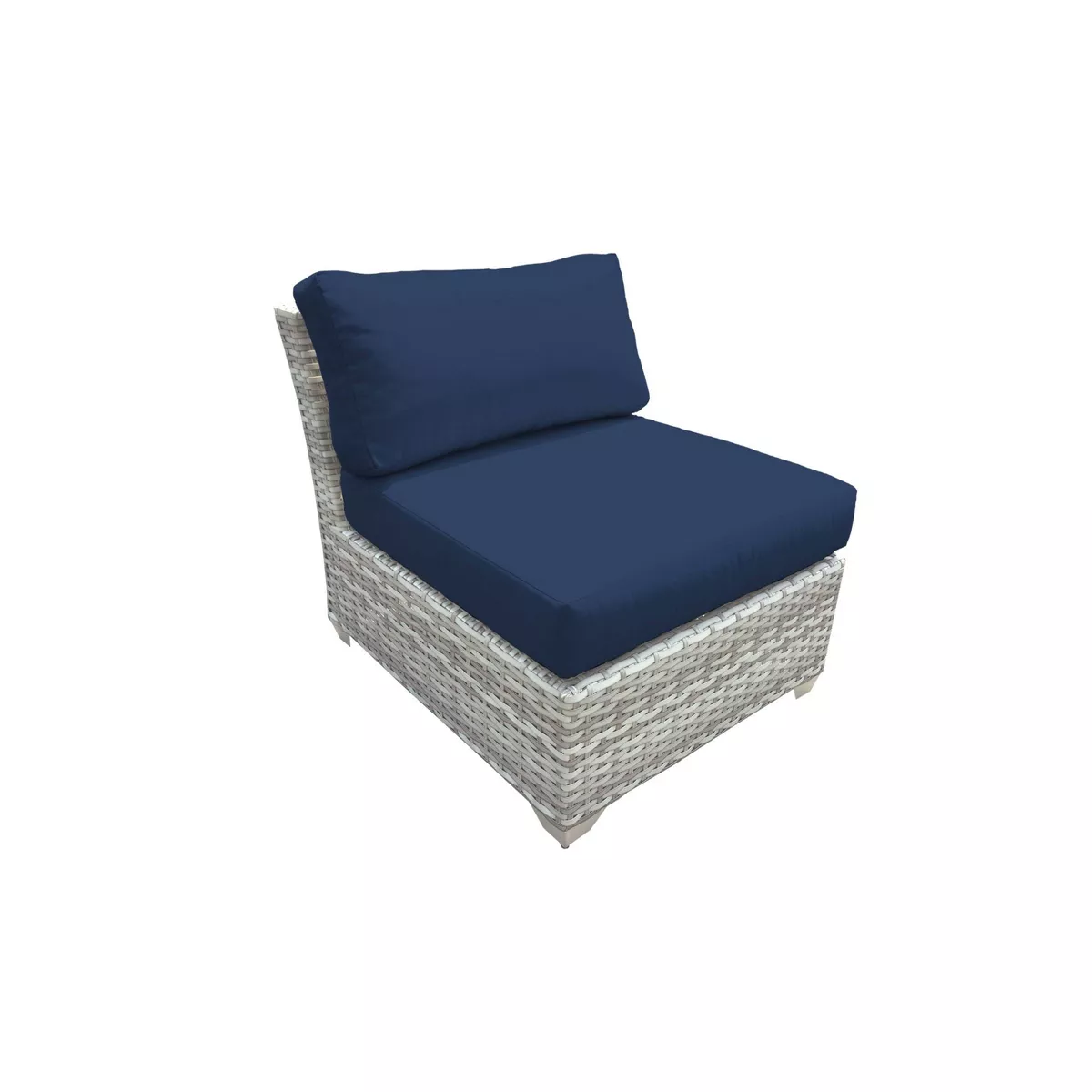 Fairmont 8pc Patio Sectional Seating Set with Club Chairs & Cushions - Navy - TK Classics