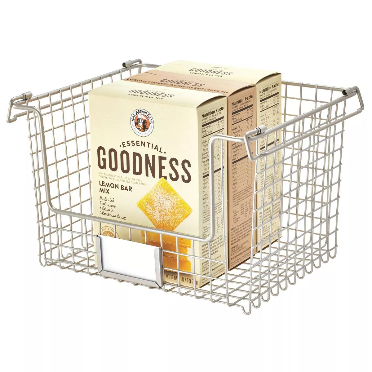 iDESIGN 12"x10"x7.75" Classico Stackable Basket Silver