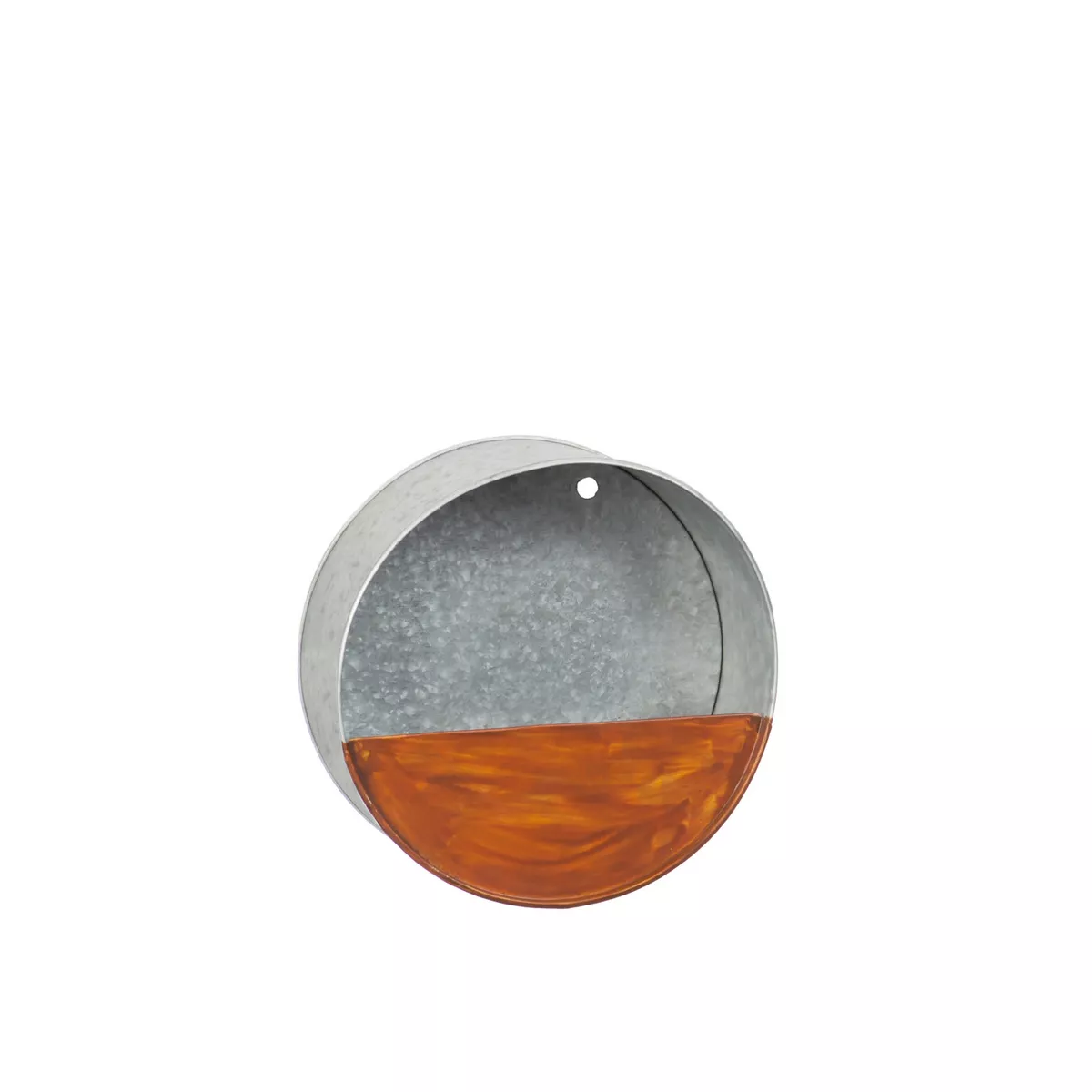 Evergreen 8-inch Galvanized Metal Circle Wall Planter