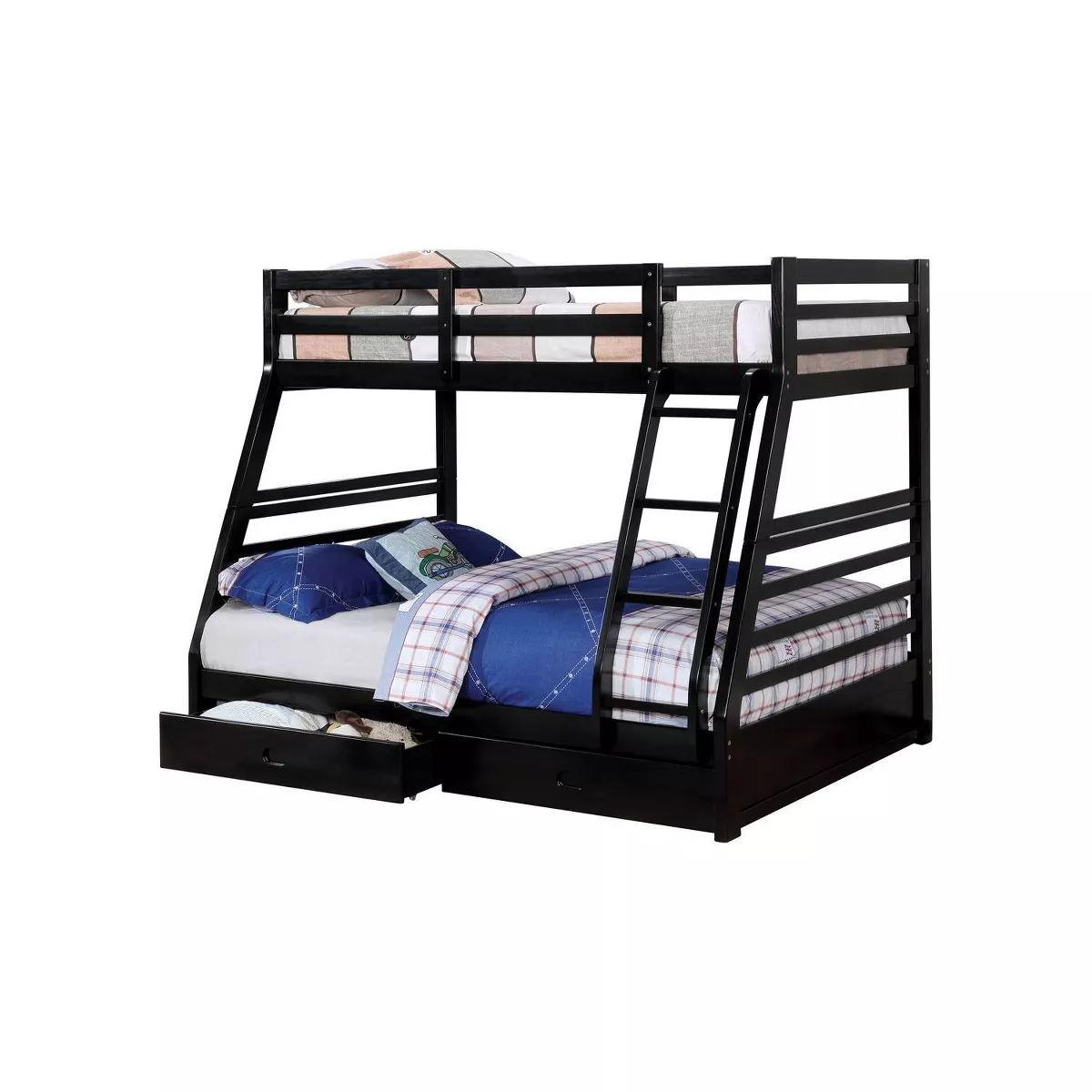 Twin Over Full Kids' Emma Bunk Bed Black - ioHOMES