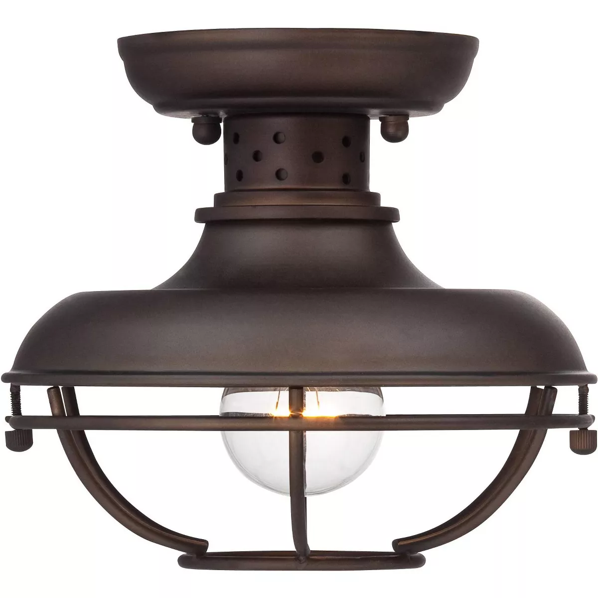 Franklin Iron Works Rustic Outdoor Ceiling Light Fixture Bronze 8 1/2