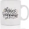 Okuna Outpost White Large Ceramic Coffee Mug Tea Cup, Choose Happiness (16 oz, 3.7 x 4.1 In)