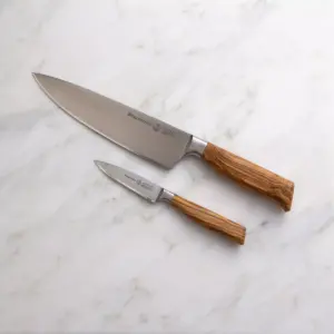 Messermeister Oliva Elite Professional 2 Piece German 8 Inch Chef and 3.5 Inch Parer Multi Purpose Kitchen Knife Set