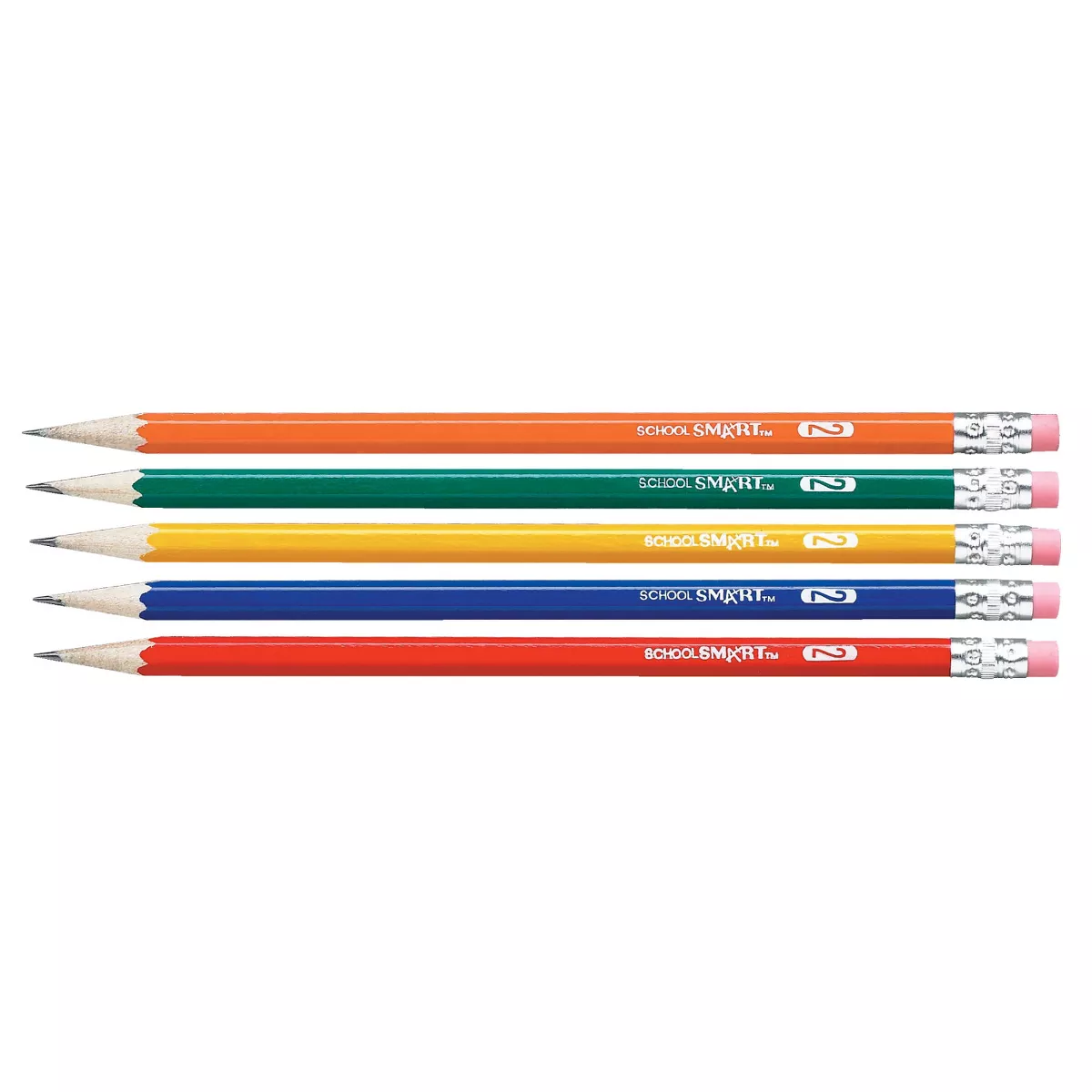 School Smart Traditional No 2 Pencils, Assorted Colors, pk of 144