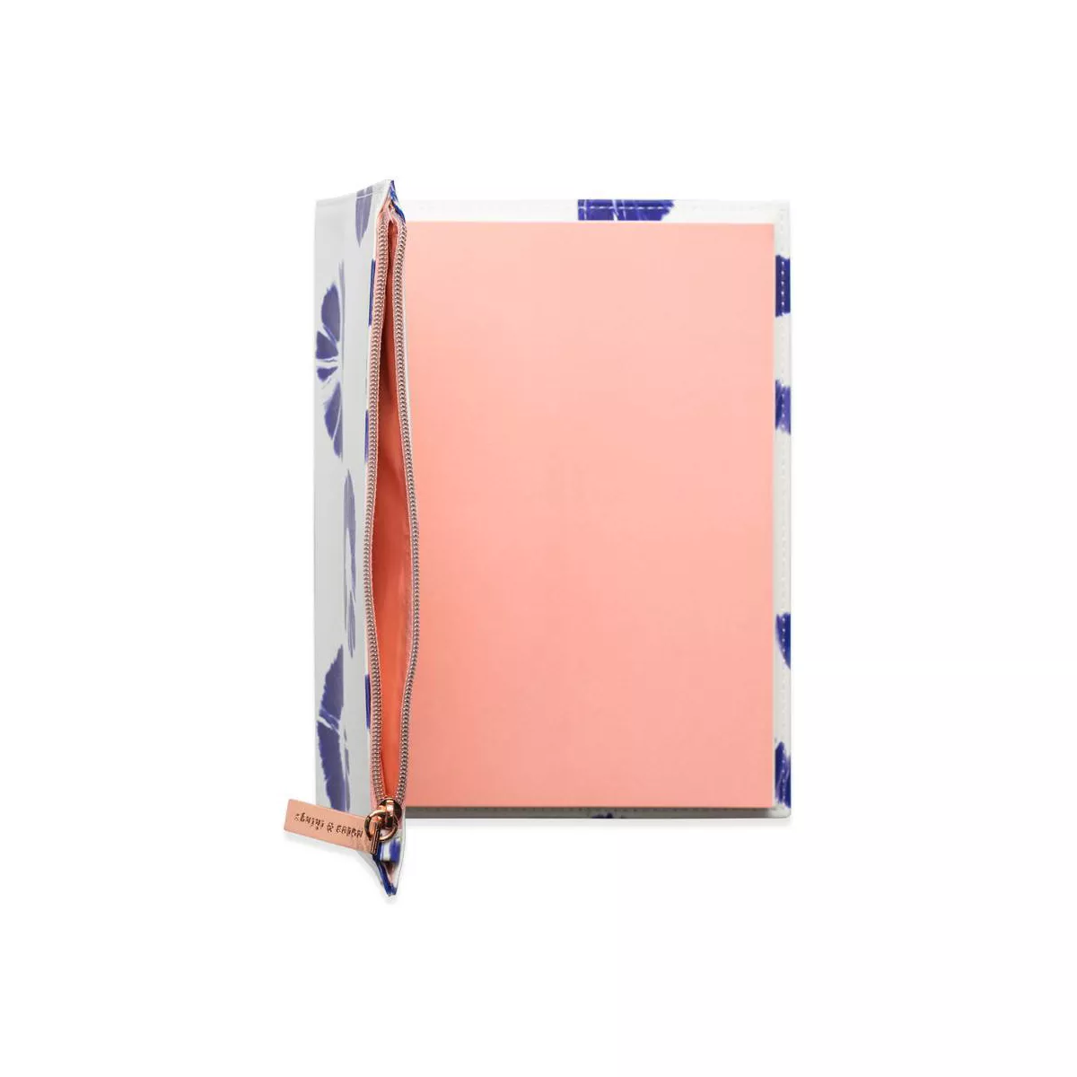 Leatherette Journal with Zipper Pouch Indigo Batik - DesignWorks Ink