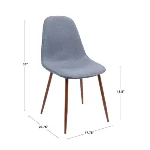 Set of 2 Pebble Contemporary Dining Chairs Chrome/Charcoal - LumiSource