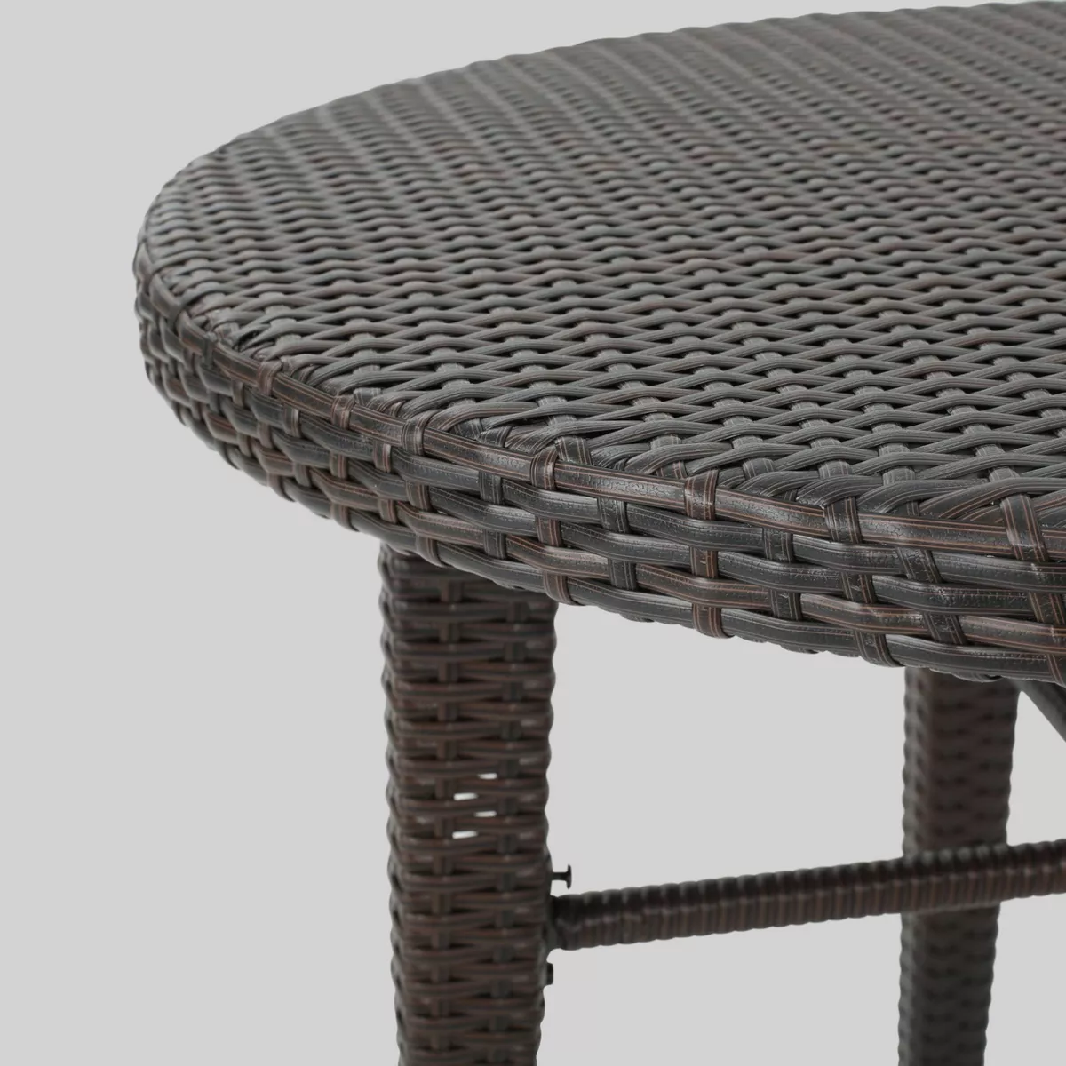 Patina 5pc Wicker Round Patio Bar Set - Brown - Christopher Knight Home