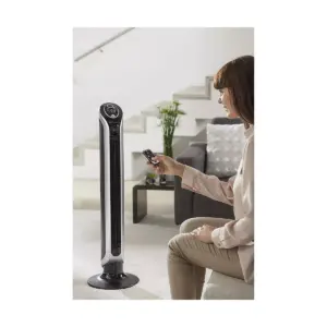 Rowenta VU6670 Fresh 180 Degree Oscillating 3 Speed Tower Fan and Remote, Black